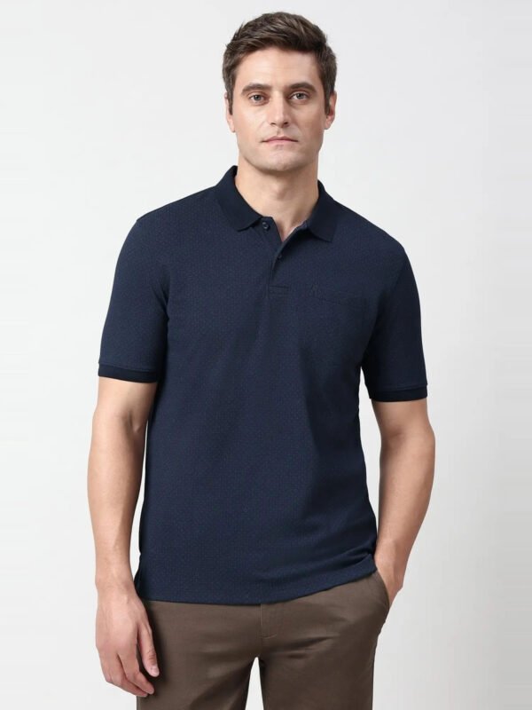Men Solid Polo Collar Cotton T-shirt